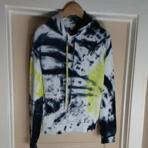 Men's Tie-Dye Hoodie - Black and Yellow